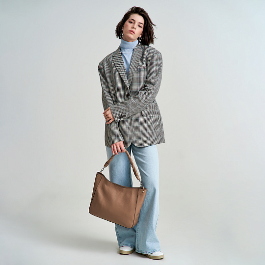 Женская сумка Dr. Koffer из натуральной кожи коричневая