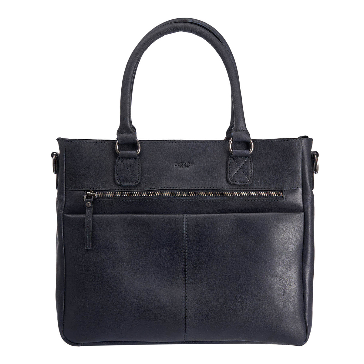 Деловая сумка Dr.Koffer из натуральной кожи синяя