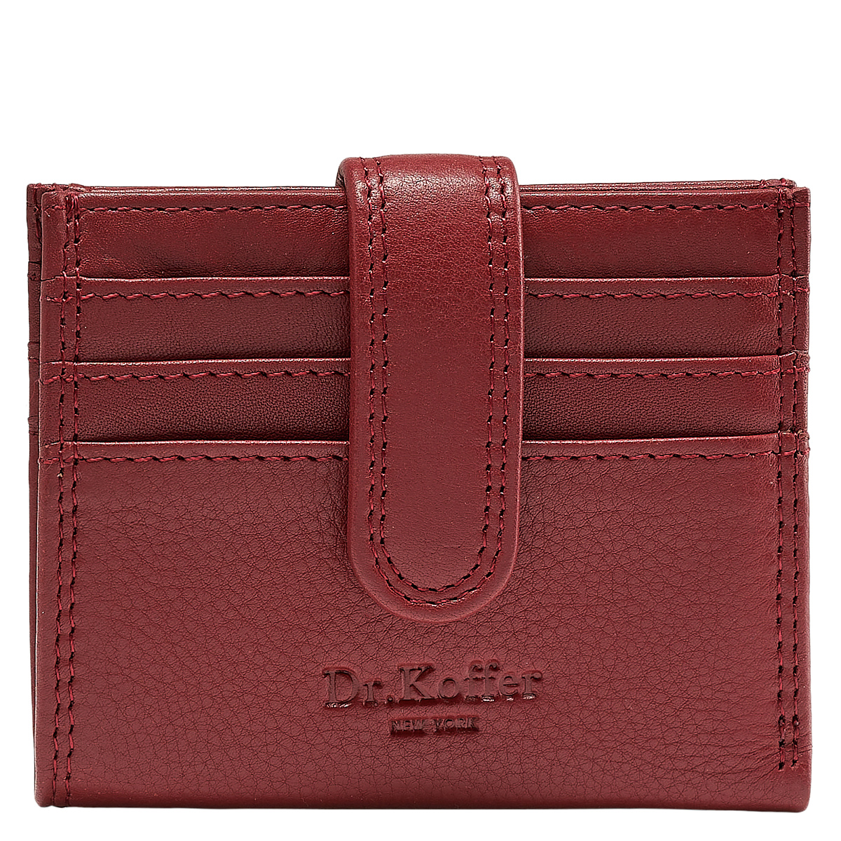 Кредитница Dr.Koffer из натуральной кожи бордовая