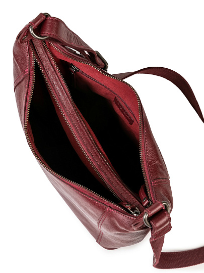 Сумка через плечо Dr.Koffer из натуральной кожи бордовая