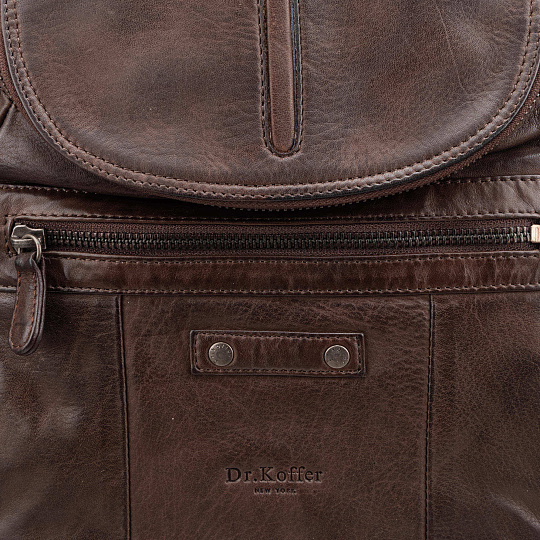 Рюкзак Dr.Koffer из натуральной кожи темно-коричневый