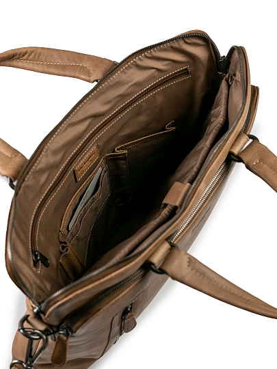 Деловая сумка Dr.Koffer из натуральной кожи коричневая
