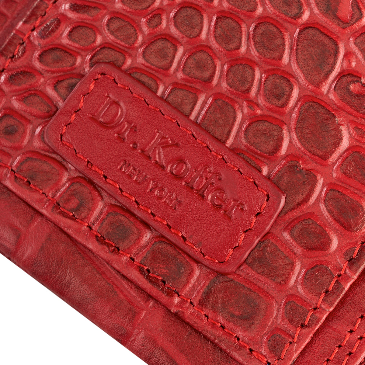 Кредитница Dr.Koffer из натуральной кожи красная