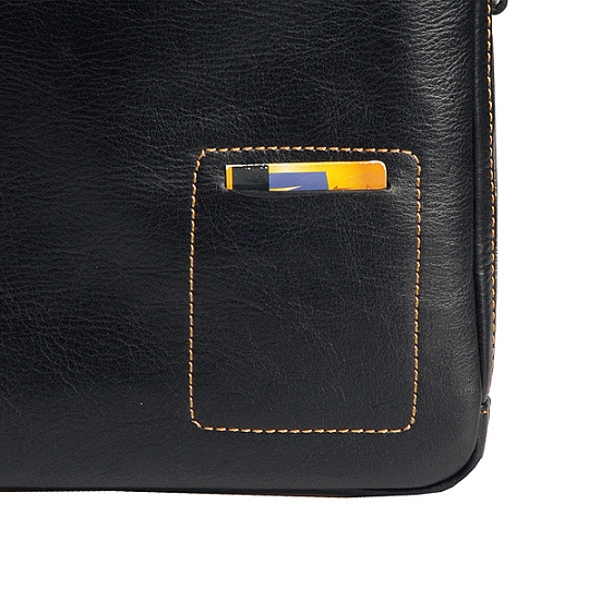 Деловая сумка Dr.Koffer из натуральной кожи черная