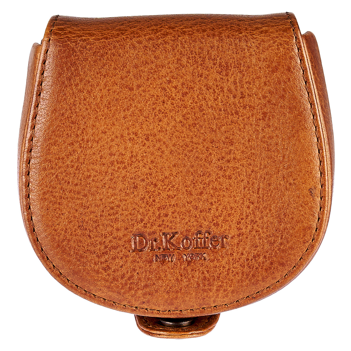 Монетница Dr.Koffer из натуральной кожи светло-коричневая