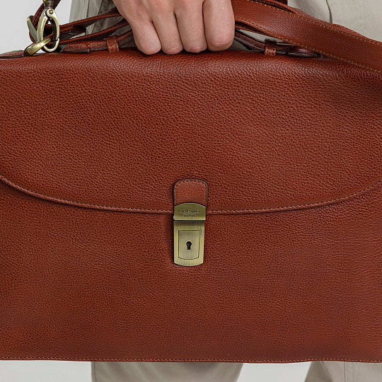 Портфель Dr.Koffer из натуральной кожи светло-коричневый