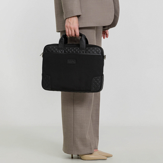 Деловая сумка Dr.Koffer из нейлона и натуральной кожи