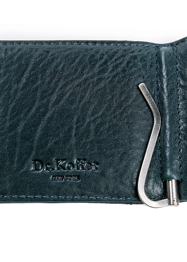 Зажим для денег Dr.Koffer из натуральной кожи синий