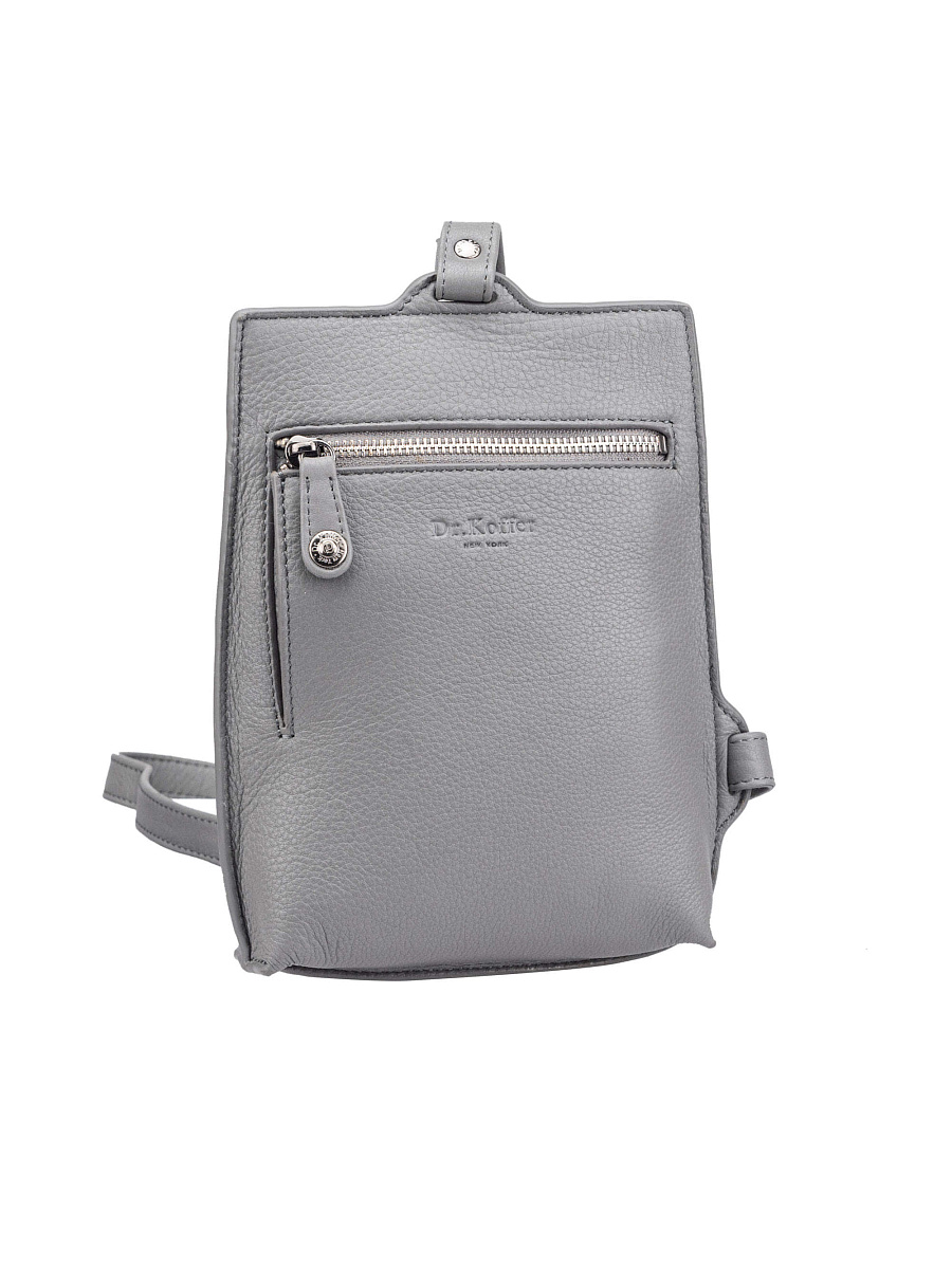 Сумка через плечо Dr.Koffer из натуральной кожи серая