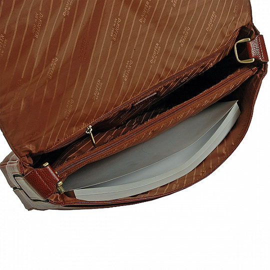 Классический портфель с аппликацией по бокам (коричневого цвета)  Dr.Koffer P402125-02-05
