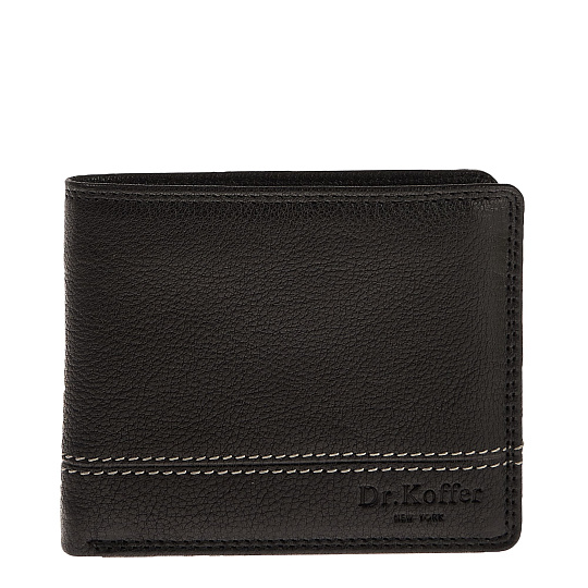 Портмоне Dr.Koffer из натуральной кожи черное