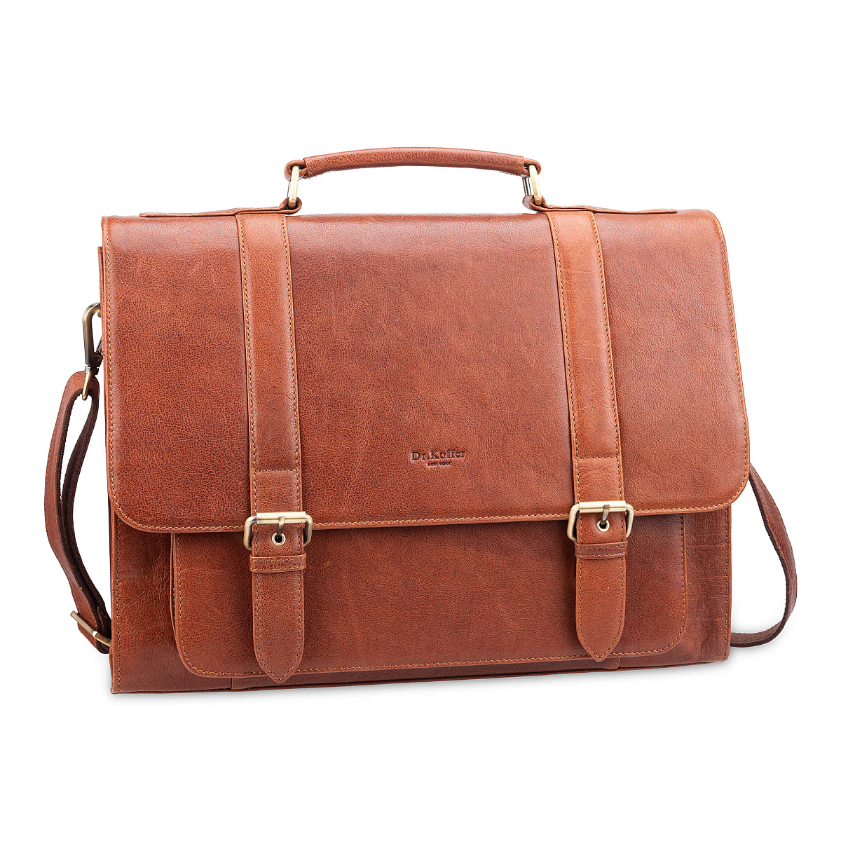 Портфель Dr.Koffer из натуральной кожи светло-коричневый
