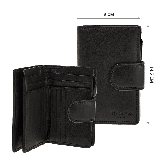 Портмоне Dr.Koffer из натуральной кожи черное