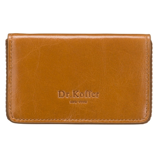 Визитница Dr.Koffer из натуральной кожи светло-коричневая