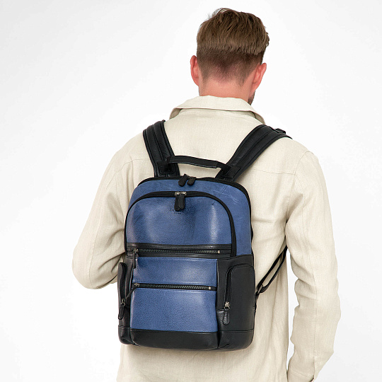 Рюкзак Dr.Koffer из натуральной кожи синий