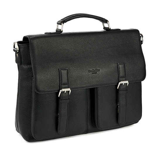 Портфель Dr.Koffer из натуральной кожи черный
