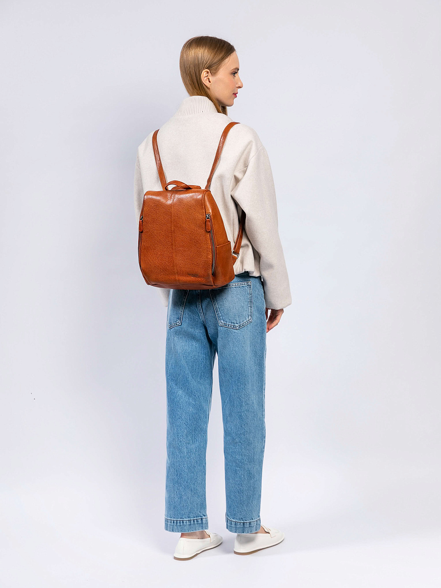 Сумка-рюкзак Dr. Koffer из натуральной кожи коричневая