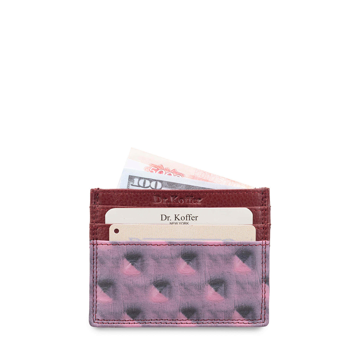 Кредитница Dr.Koffer из натуральной кожи розовая
