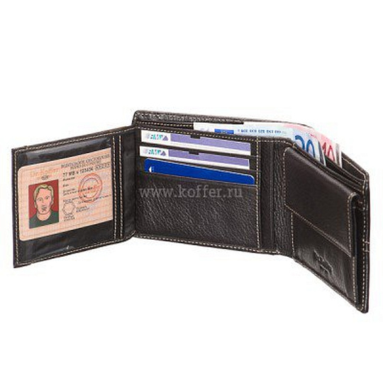 Портмоне Dr.Koffer из натуральной кожи черное