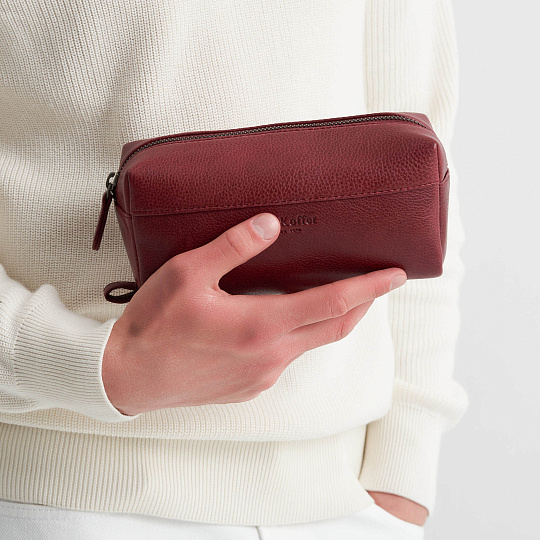 Несессер Dr.Koffer из натуральной кожи бордовый