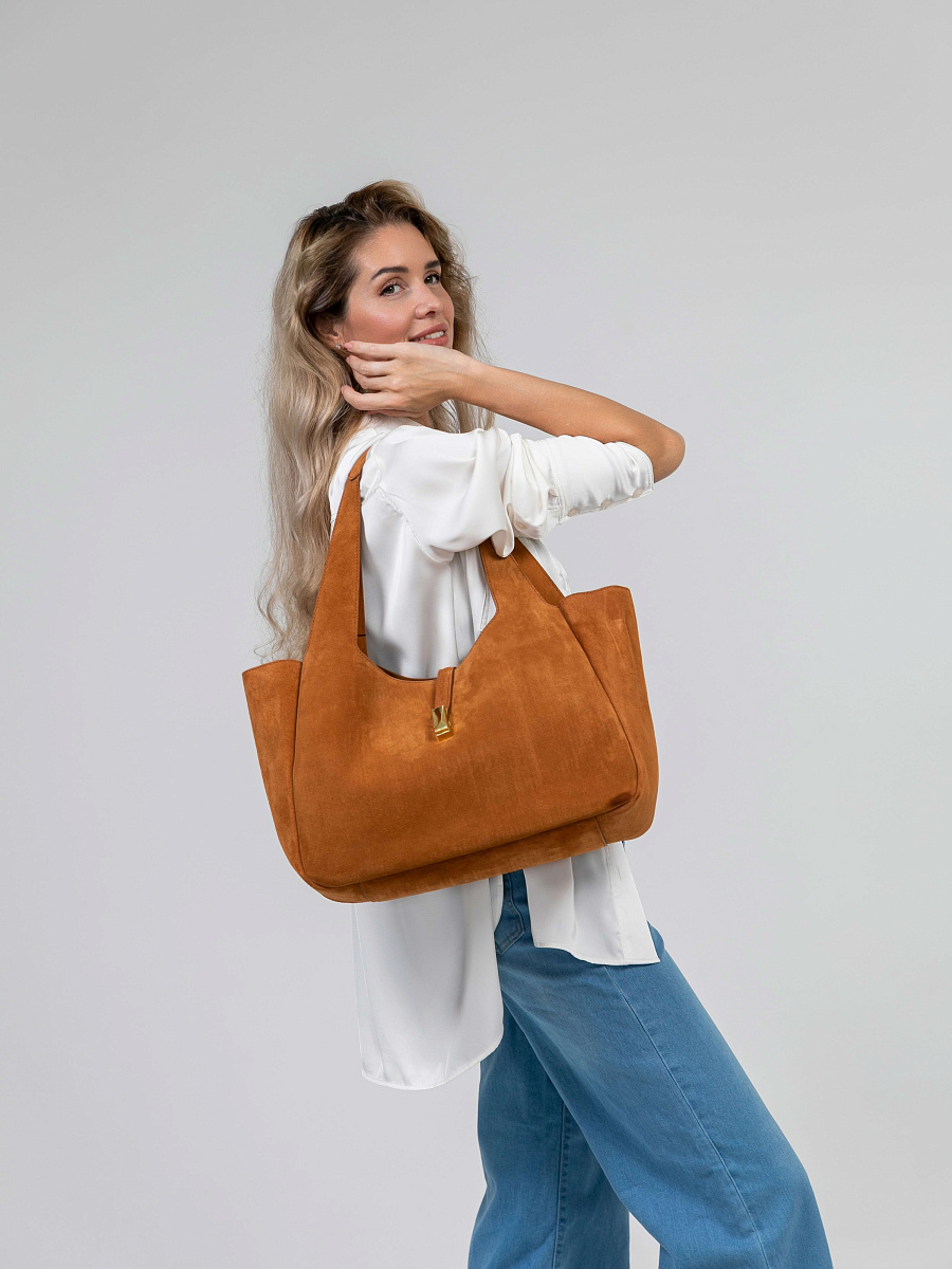 Женская сумка Dr.Koffer из натуральной кожи рыже-коричневая