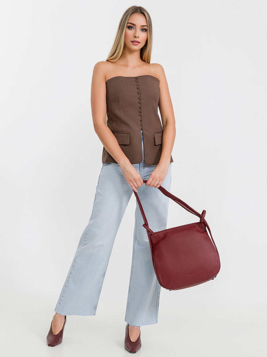 Женская сумка Dr.Koffer из натуральной кожи бордовая