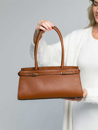 Женская сумка Dr.Koffer из натуральной кожи коричневая