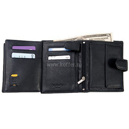 Портмоне Dr.Koffer из натуральной кожи черное