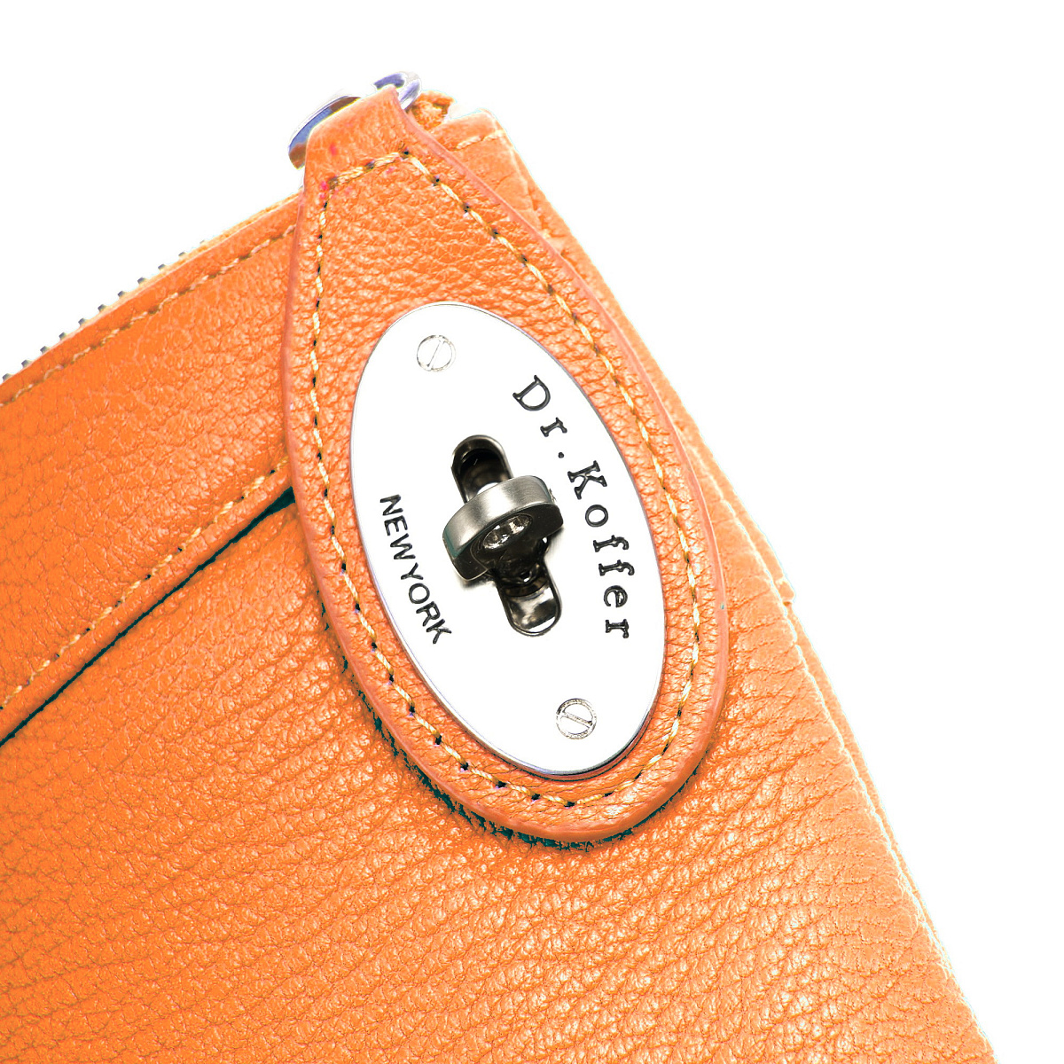 Сумка через плечо Dr.Koffer из натуральной кожи оранжевая