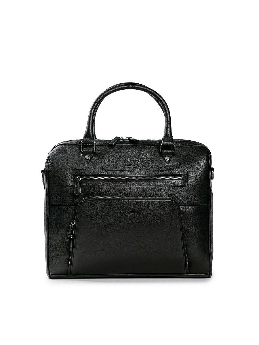 Деловая сумка Dr.Koffer из натуральной кожи черная