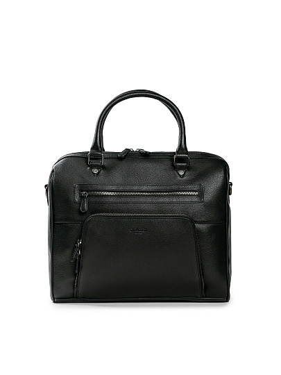 Деловая сумка Dr.Koffer из натуральной кожи черная