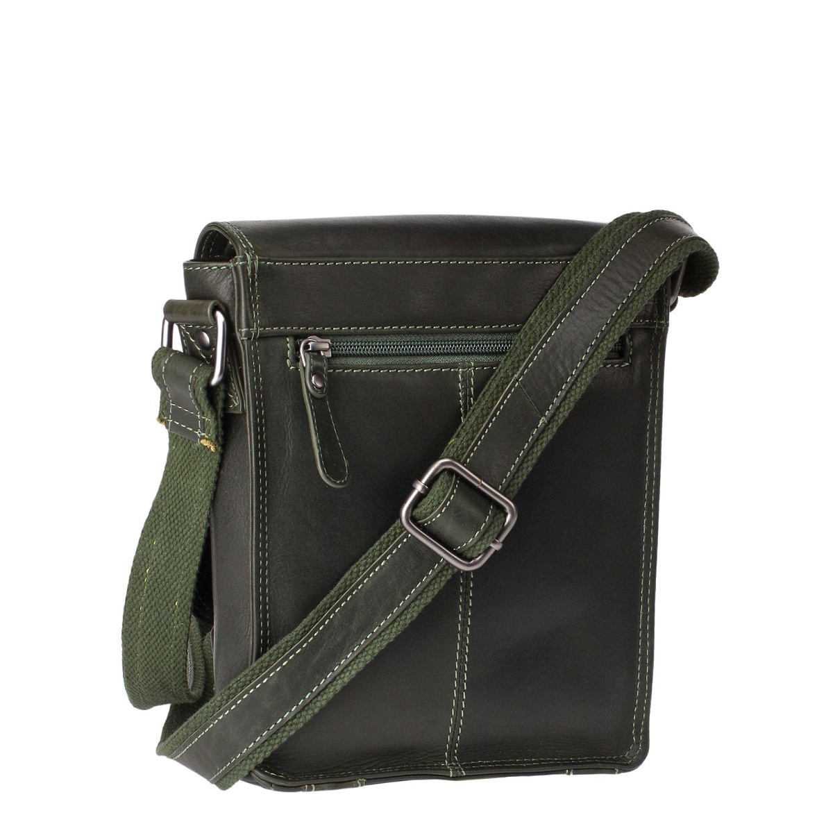 Сумка через плечо Dr.Koffer из натуральной кожи зеленая