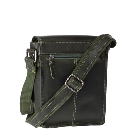 Сумка через плечо Dr.Koffer из натуральной кожи зеленая
