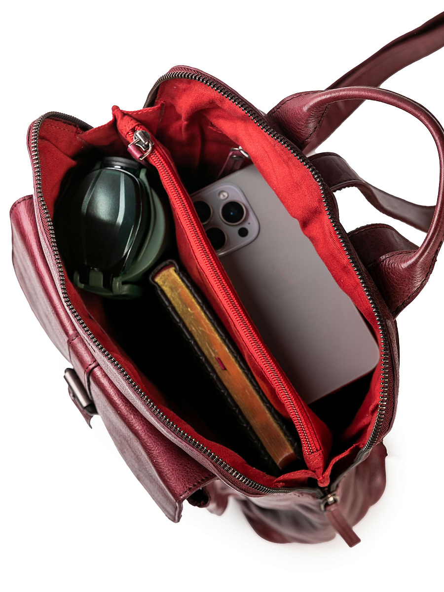 Рюкзак Dr.Koffer из натуральной кожи бордовый