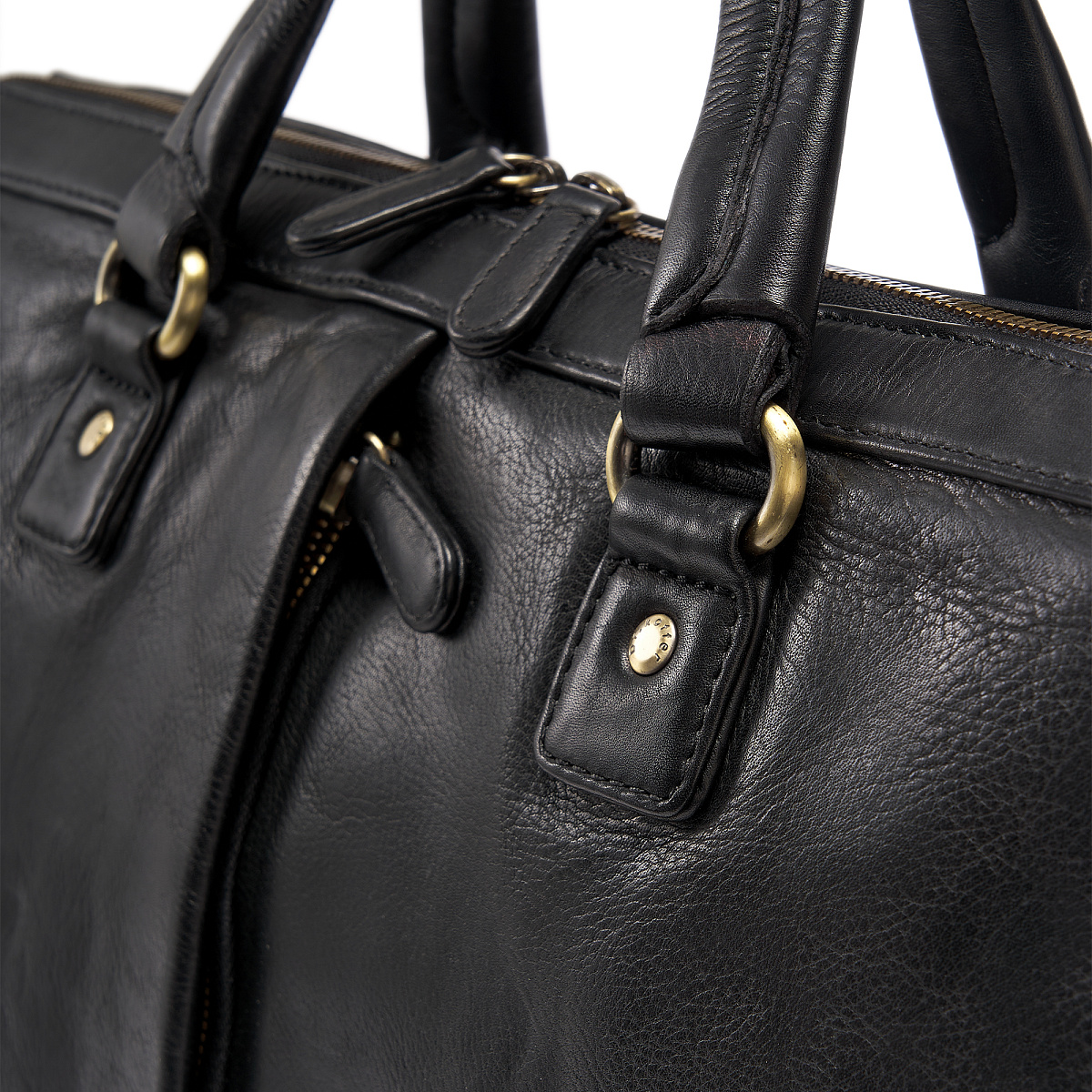 Деловая сумка Dr.Koffer из натуральной кожи черная