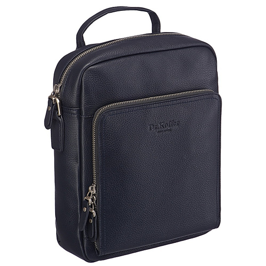 Сумка через плечо Dr.Koffer из натуральной кожи синяя