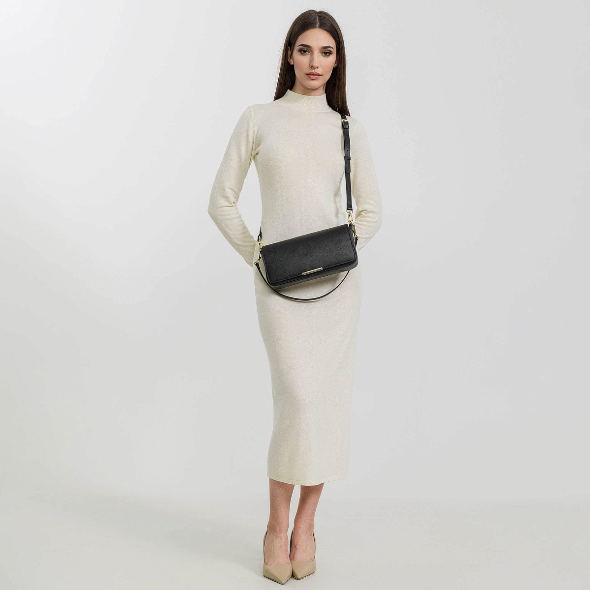 Женская сумка  Dr. Koffer из натуральной кожи черная