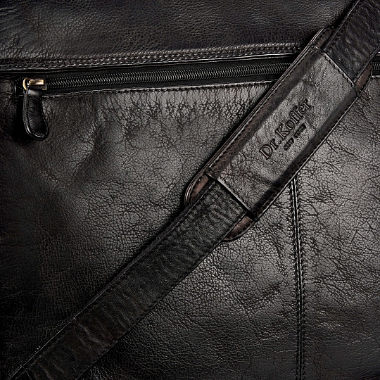Портфель Dr.Koffer из натуральной кожи черный