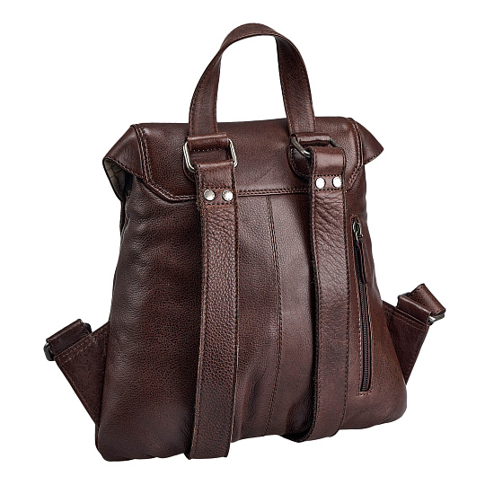 Рюкзак Dr.Koffer из натуральной кожи темно-коричневый