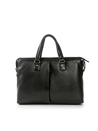 Деловая сумка Dr.Koffer из натуральной кожи черная