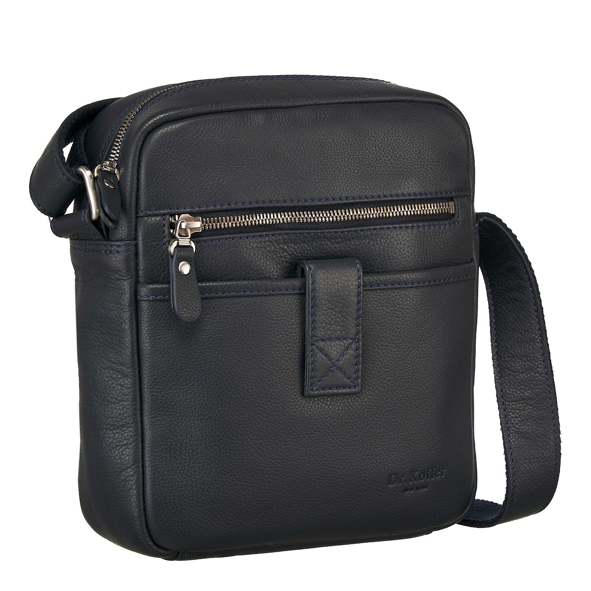 Сумка через плечо Dr.Koffer из натуральной кожи синяя