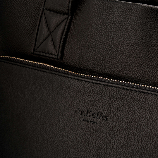 Деловая сумка Dr.Koffer из натуральной кожи черная