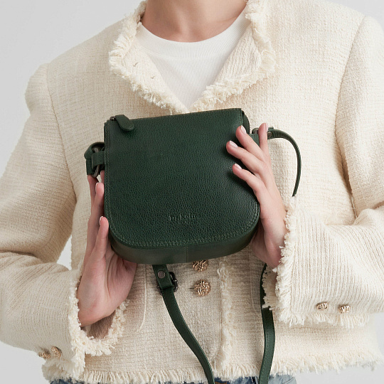 Женская сумка Dr.Koffer из натуральной кожи зеленая