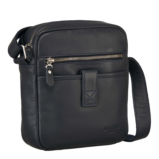 Сумка через плечо Dr.Koffer из натуральной кожи синяя