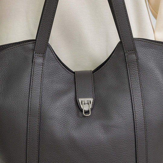 Женская сумка Dr. Koffer из натуральной кожи серая