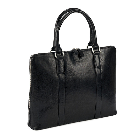 Деловая сумка Dr.Koffer из натуральной кожи черная