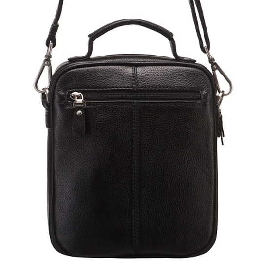 Черная мужская кожаная сумка для документов со съемным плечевым ремнем Dr.Koffer B402251-220-04