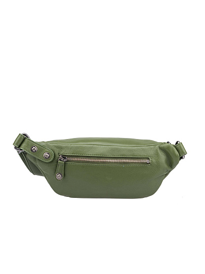 Сумка на пояс Dr. Koffer из натуральной кожи зеленая
