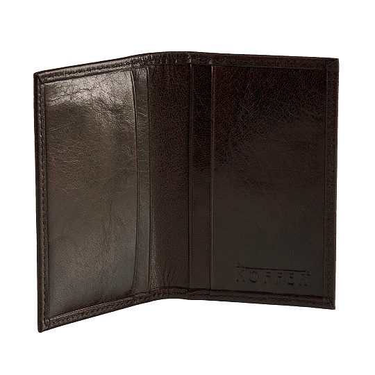 Визитница Dr.Koffer из натуральной кожи темно-коричневая