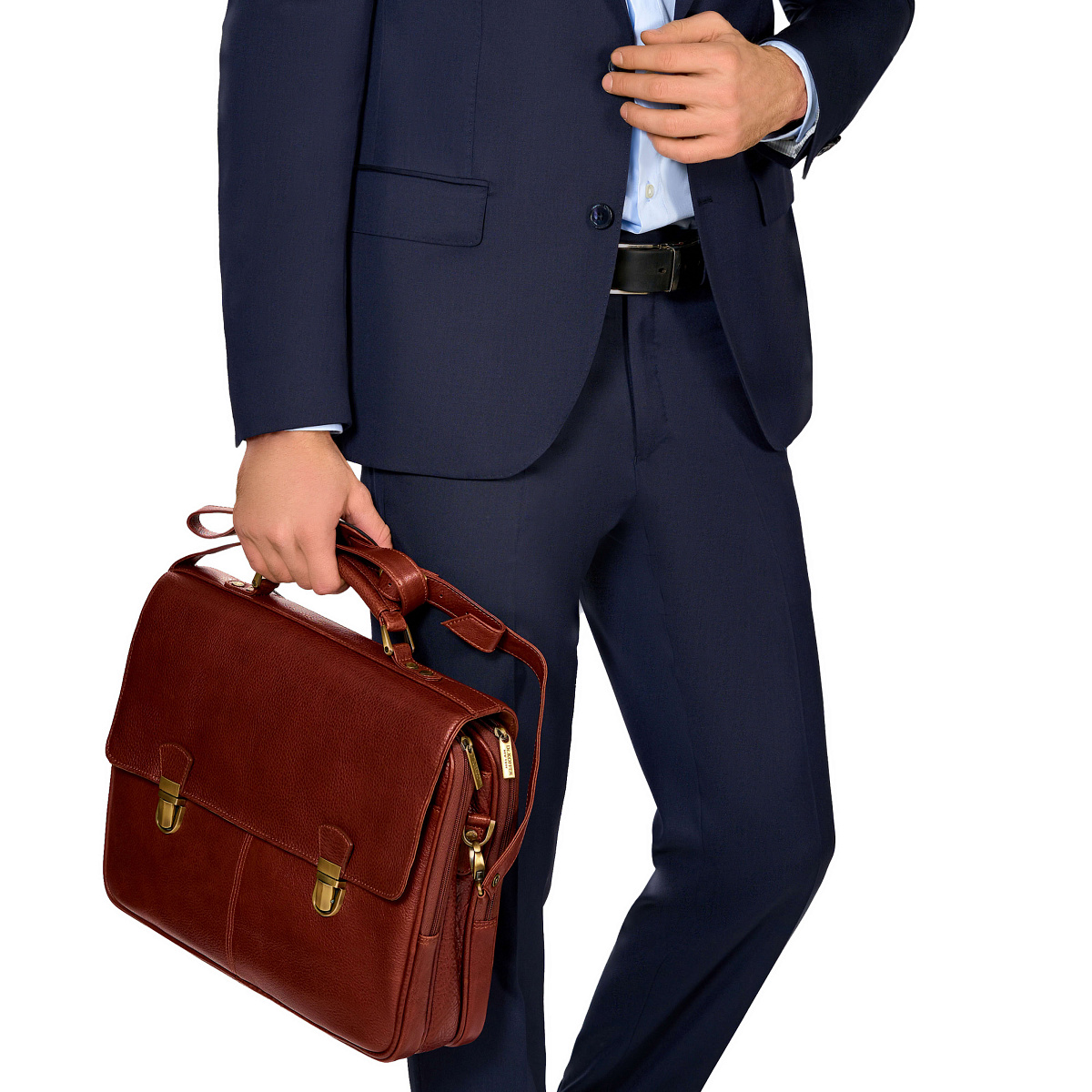 Портфель Dr.Koffer из натуральной кожи светло-коричневый